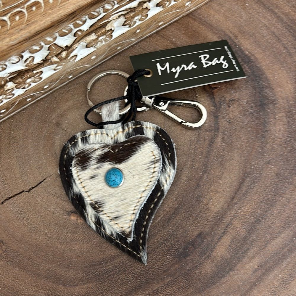 - Myra Bag Hearts Love Key Fob/Black /White